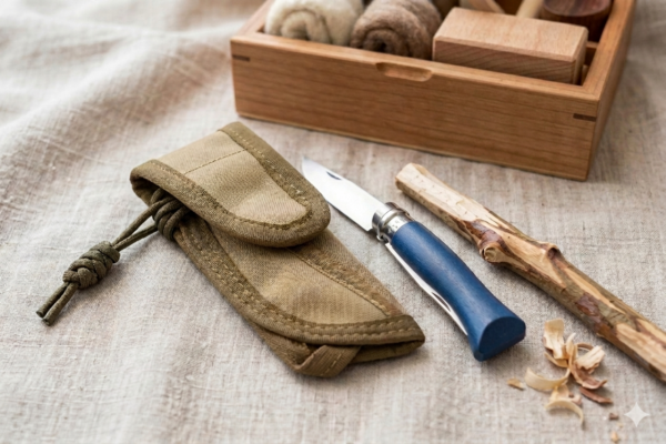 מארז סכין גילוף אופינל ונרתיק